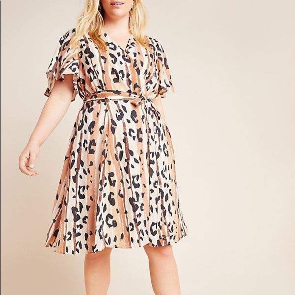 SOLD Anthropologie Hutch Blaise Leopard Wrap Dress XSP - Picture 3 of 7